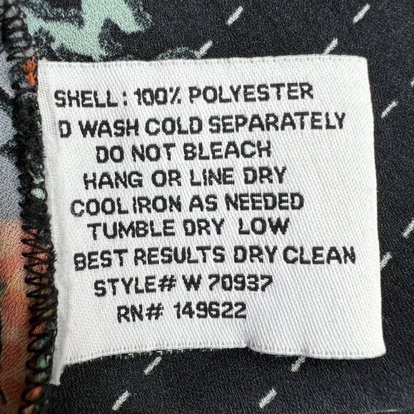 Walter Baker Floral Asymmetric Dress Ruffled Shoulders Black Multi Size Large - Picture 13 of 14